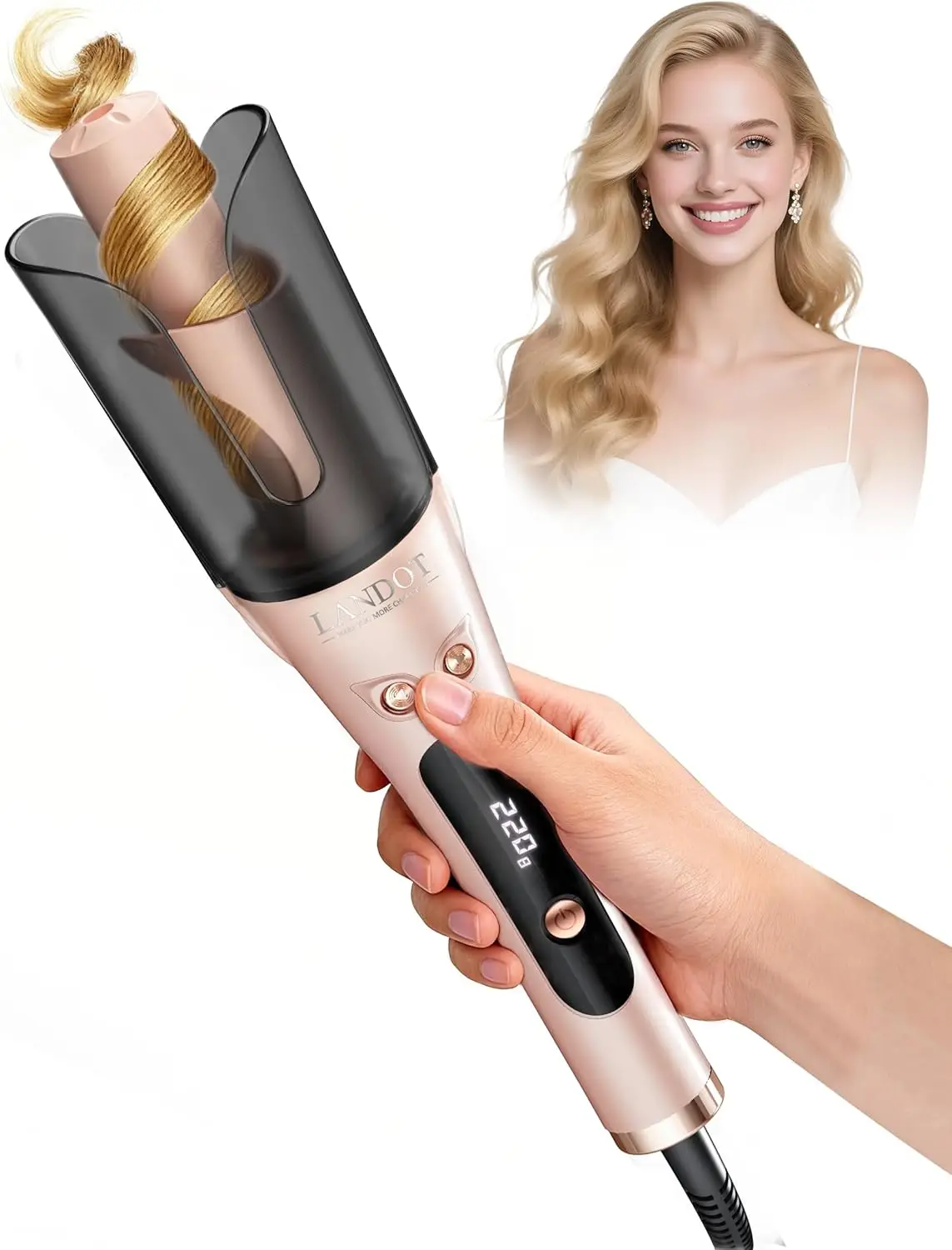 1-Inch Auto Rotating Curling Iron, Anti-Tangle Self-Curling Wand, Fast Heat-Up Ceramic Barrel for Effortless Curls
1-Inch Auto Rotating Curling Iron, Anti-Tangle Self-Curling Wand, Fast Heat-Up Ceramic Barrel for Effortless Curls