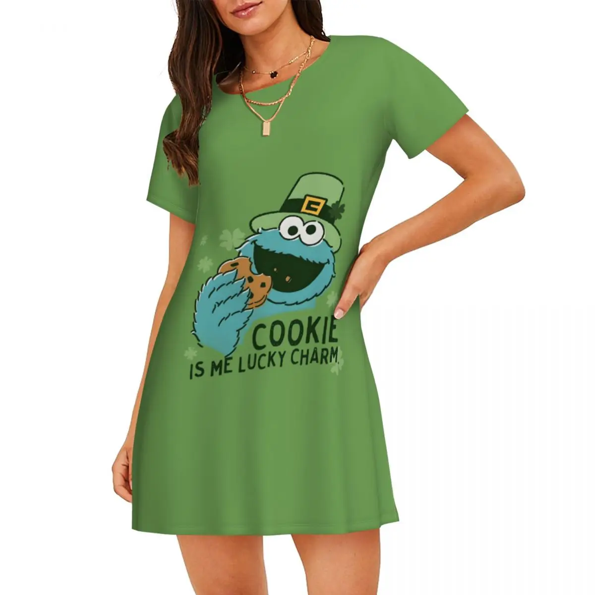 Женская ночная рубашка с короткими рукавами на заказ Cool Cookie Monster, детский пуловер для телевидения, ночная рубашка для сна
Женская ночная рубашка с короткими рукавами на заказ Cool Cookie Monster, детский пуловер для телевидения, ночная рубашка для сна