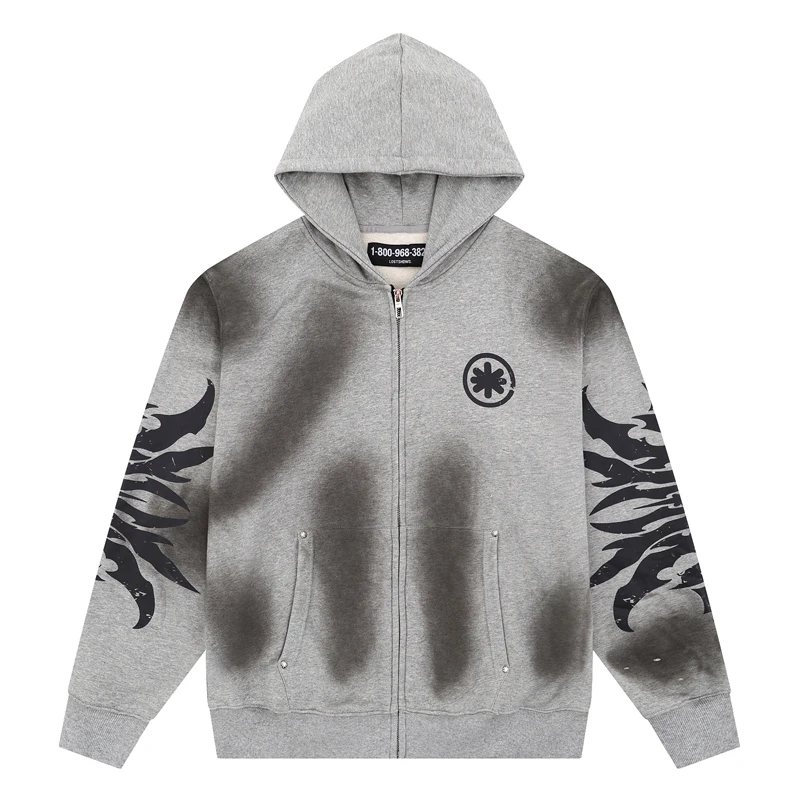 Tide Brand LOST Hoodie Wash Water Do Old Retro Zipper Hooded Sweatshirt Classic Logo Pattern Cardigan Men Women
Tide Brand LOST Hoodie Wash Water Do Old Retro Zipper Hooded Sweatshirt Classic Logo Pattern Cardigan Men Women