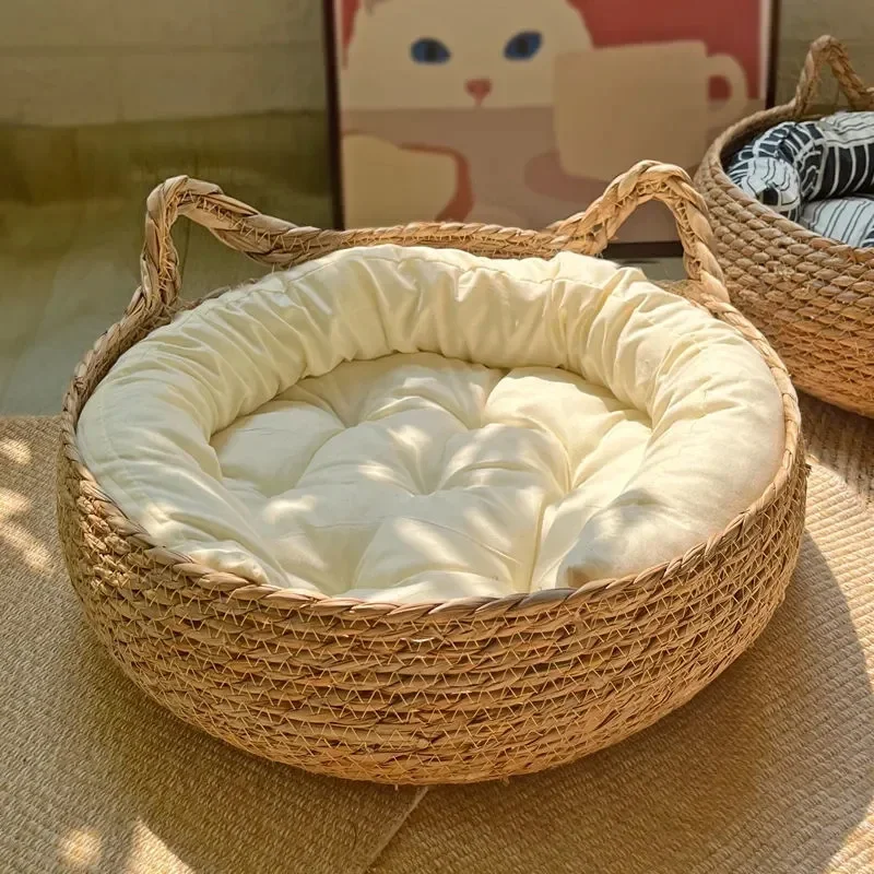 Four Seasons Universal Pure Handmade Vine Woven Cat Nest Seasonal Warmth Pad Detachable Washable Winter Pet Supplies Accessories
Four Seasons Universal Pure Handmade Vine Woven Cat Nest Seasonal Warmth Pad Detachable Washable Winter Pet Supplies Accessories