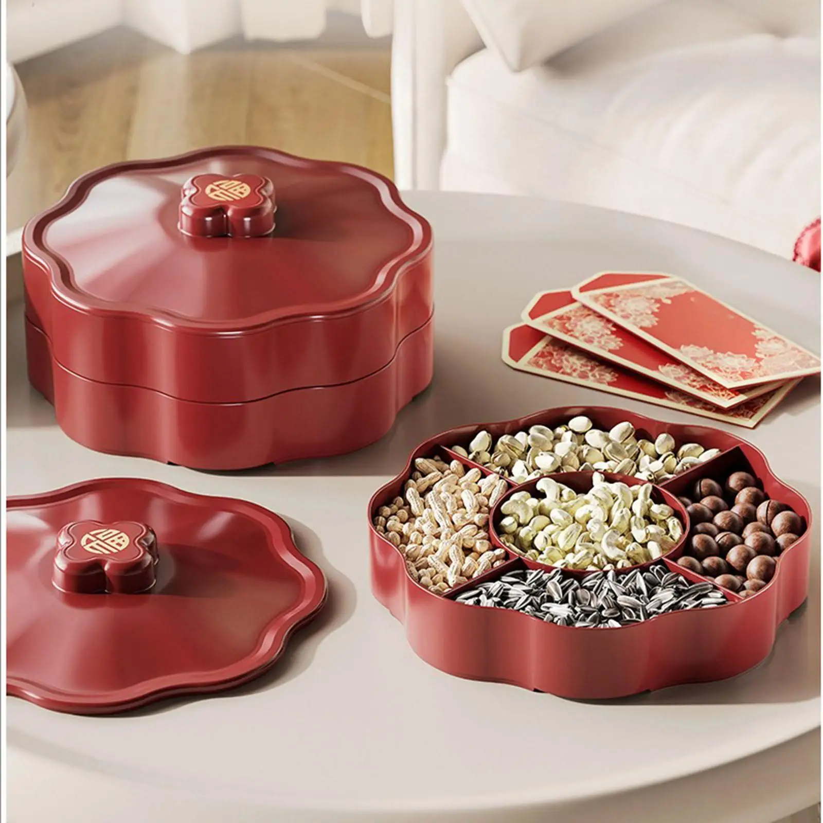 Multi-Compartment Nut Storage Box Divided Snack Organizer Tray for Nuts Candy Dried Fruits New Year Party Dining Table Organizer
Multi-Compartment Nut Storage Box Divided Snack Organizer Tray for Nuts Candy Dried Fruits New Year Party Dining Table Organizer