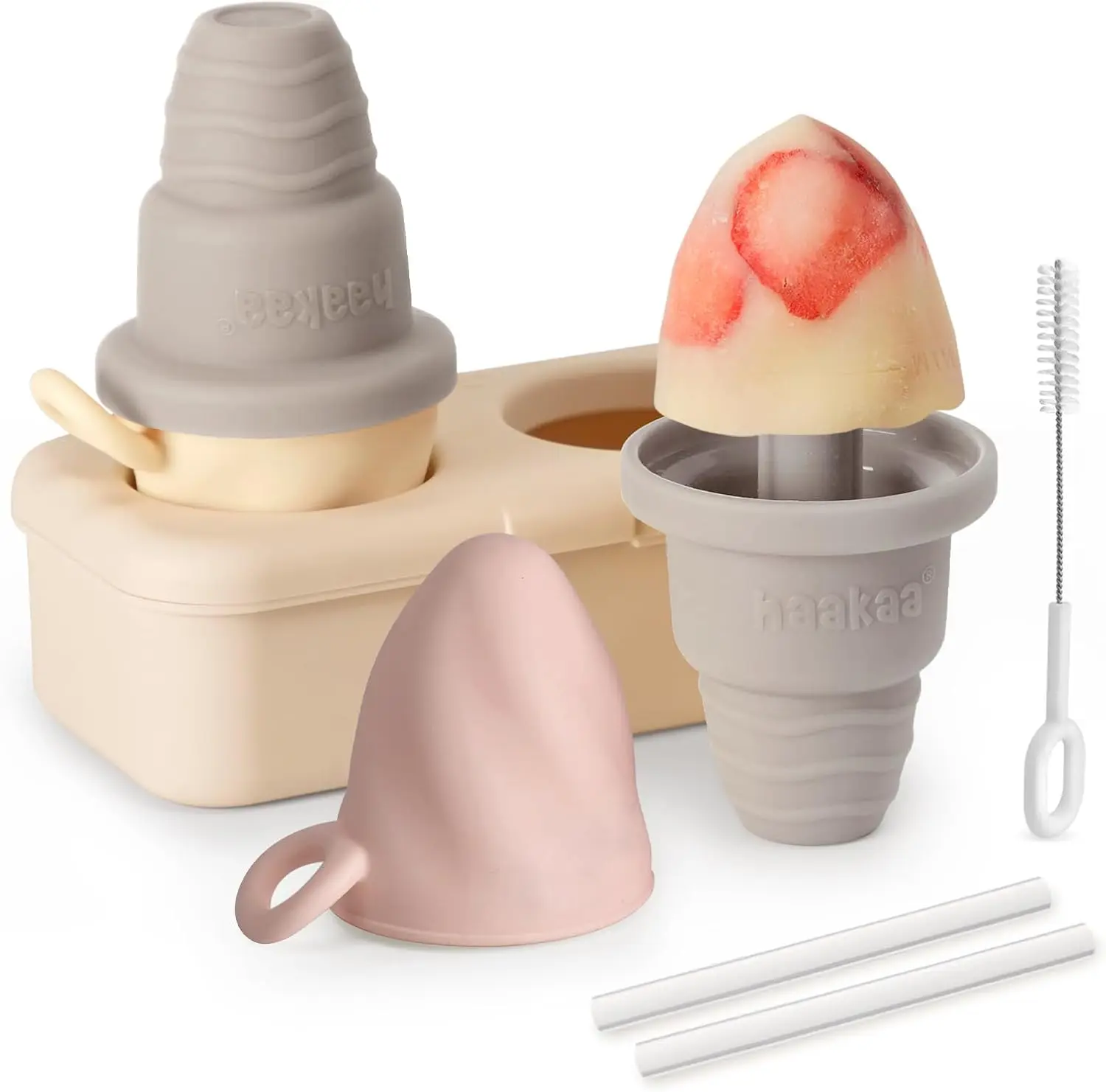 Mess Free Ice Cream Popsicle Molds, BPA Free Silicone Ice Pop Maker for Kids 3+
Mess Free Ice Cream Popsicle Molds, BPA Free Silicone Ice Pop Maker for Kids 3+