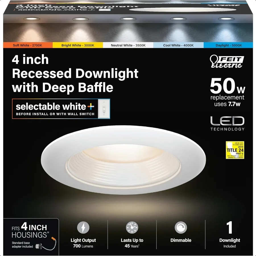 LED Recessed Downlight 120W Equivalent 5 6 Inch Retrofit Kit Dimmable 2000 Lumens 90+ CRI 22W Adjustable Color Temperature High
LED Recessed Downlight 120W Equivalent 5 6 Inch Retrofit Kit Dimmable 2000 Lumens 90+ CRI 22W Adjustable Color Temperature High