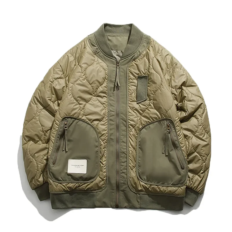 Winter Color Blocking Big Pocket Zipper Cotton Padded Men Retro Casual Fashion Baseball Uniform Couples High Street Jacket Thin
Winter Color Blocking Big Pocket Zipper Cotton Padded Men Retro Casual Fashion Baseball Uniform Couples High Street Jacket Thin