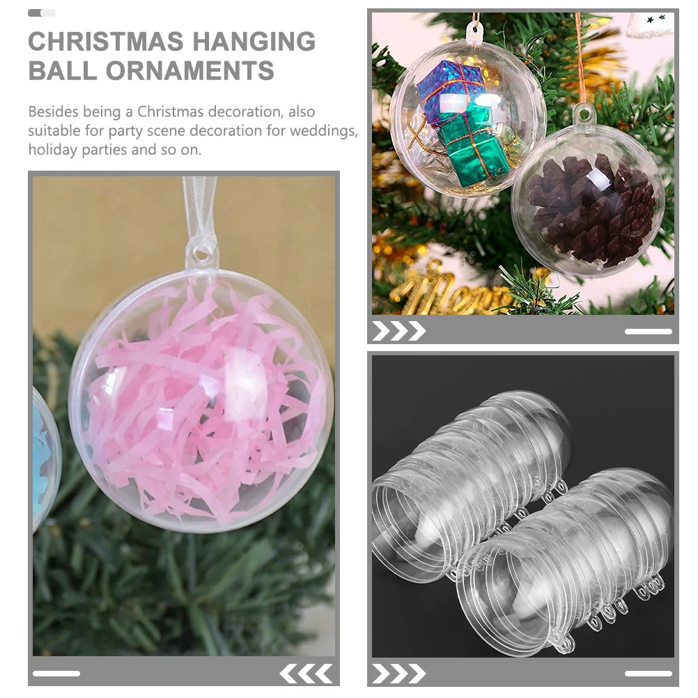 40Pcs Transparent Hanging Ball Christmas Decorative Balls for Tree Fence Railing Garden Party Event Decoration Plastic Fillable
40Pcs Transparent Hanging Ball Christmas Decorative Balls for Tree Fence Railing Garden Party Event Decoration Plastic Fillable