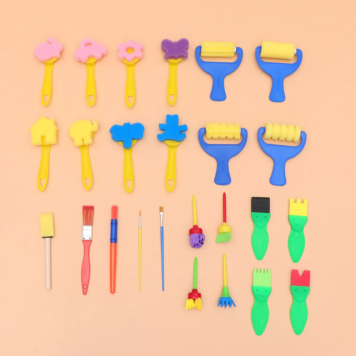 25Pcs Graffiti Sponge Brush Set Smooth Safe for Kids Early Education Art Painting DIY Handcraft Drawing Colorful Creative Tools
25Pcs Graffiti Sponge Brush Set Smooth Safe for Kids Early Education Art Painting DIY Handcraft Drawing Colorful Creative Tools