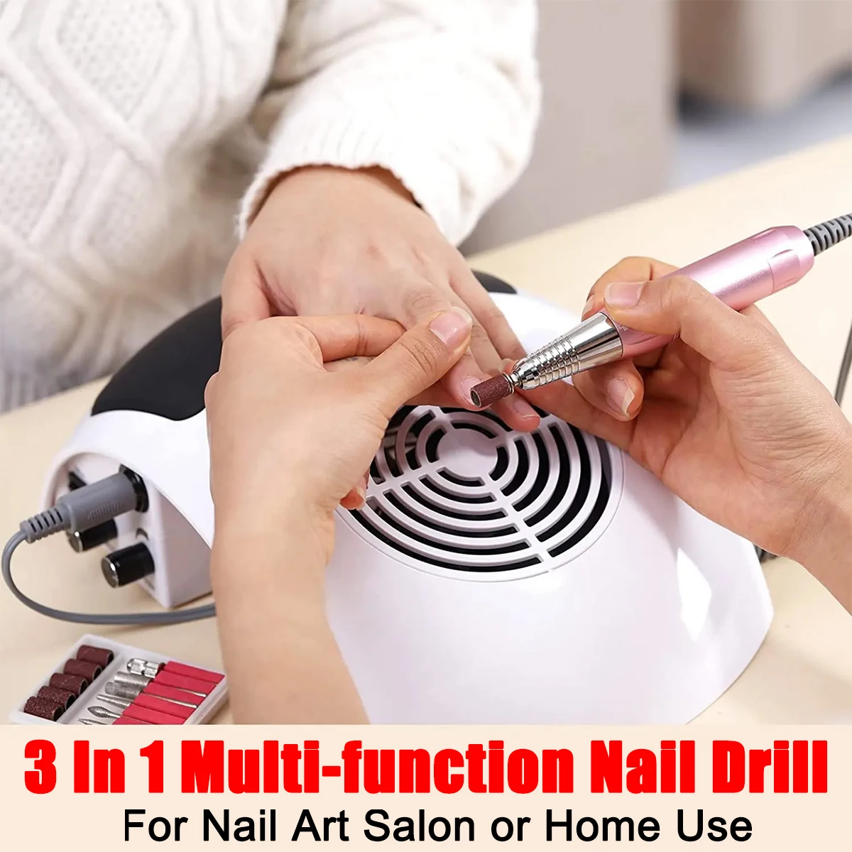 Многофункциональный маникюрный инструмент 3 в 1, 80 Вт, шлифовальный и пылесос для ногтей 
Многофункциональный маникюрный инструмент 3 в 1, 80 Вт, шлифовальный и пылесос для ногтей
