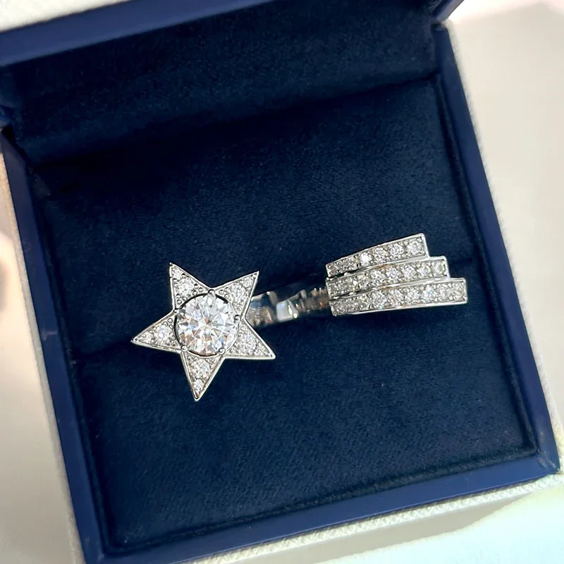 High quality Pure 925 Sterling Silver Trend Brand Luxury Jewelry Ladies Meteor Star Sparkling exquisite ring party accessory hot
High quality Pure 925 Sterling Silver Trend Brand Luxury Jewelry Ladies Meteor Star Sparkling exquisite ring party accessory hot
