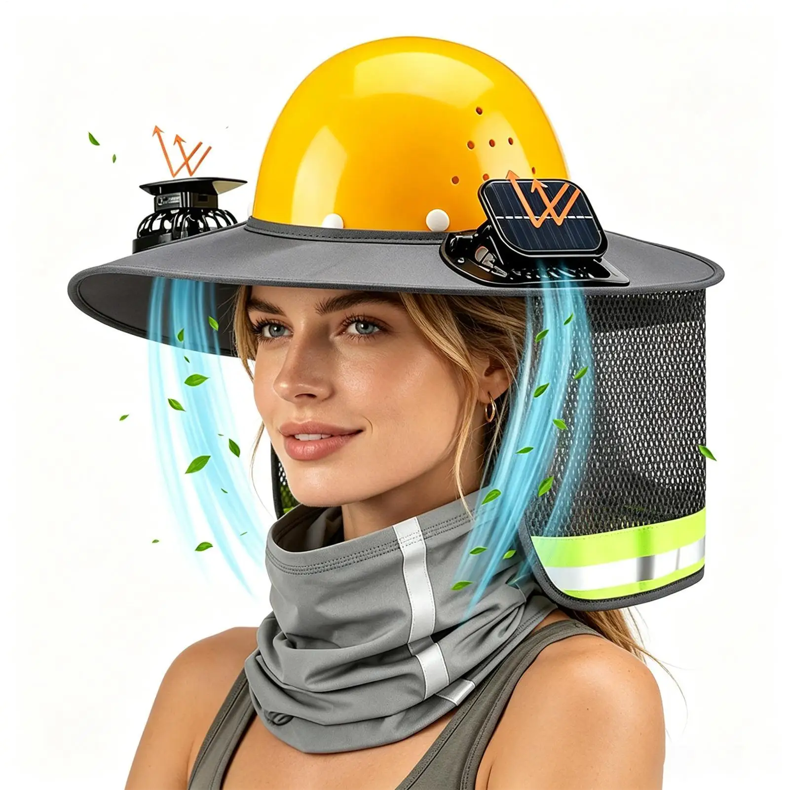 Hard Hat Sun Shade Breathable Neck Gaiter Bandana With Solar Fan Hard Hat Brim Shade Neck Shield For Construction Site Outdoor
Hard Hat Sun Shade Breathable Neck Gaiter Bandana With Solar Fan Hard Hat Brim Shade Neck Shield For Construction Site Outdoor