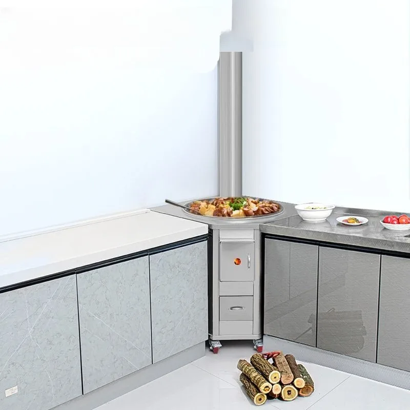 New Thickened Stainless Steel Rural Villa Home Single Burner Corner Stove Firewood Mobile Wood Cooktop
New Thickened Stainless Steel Rural Villa Home Single Burner Corner Stove Firewood Mobile Wood Cooktop