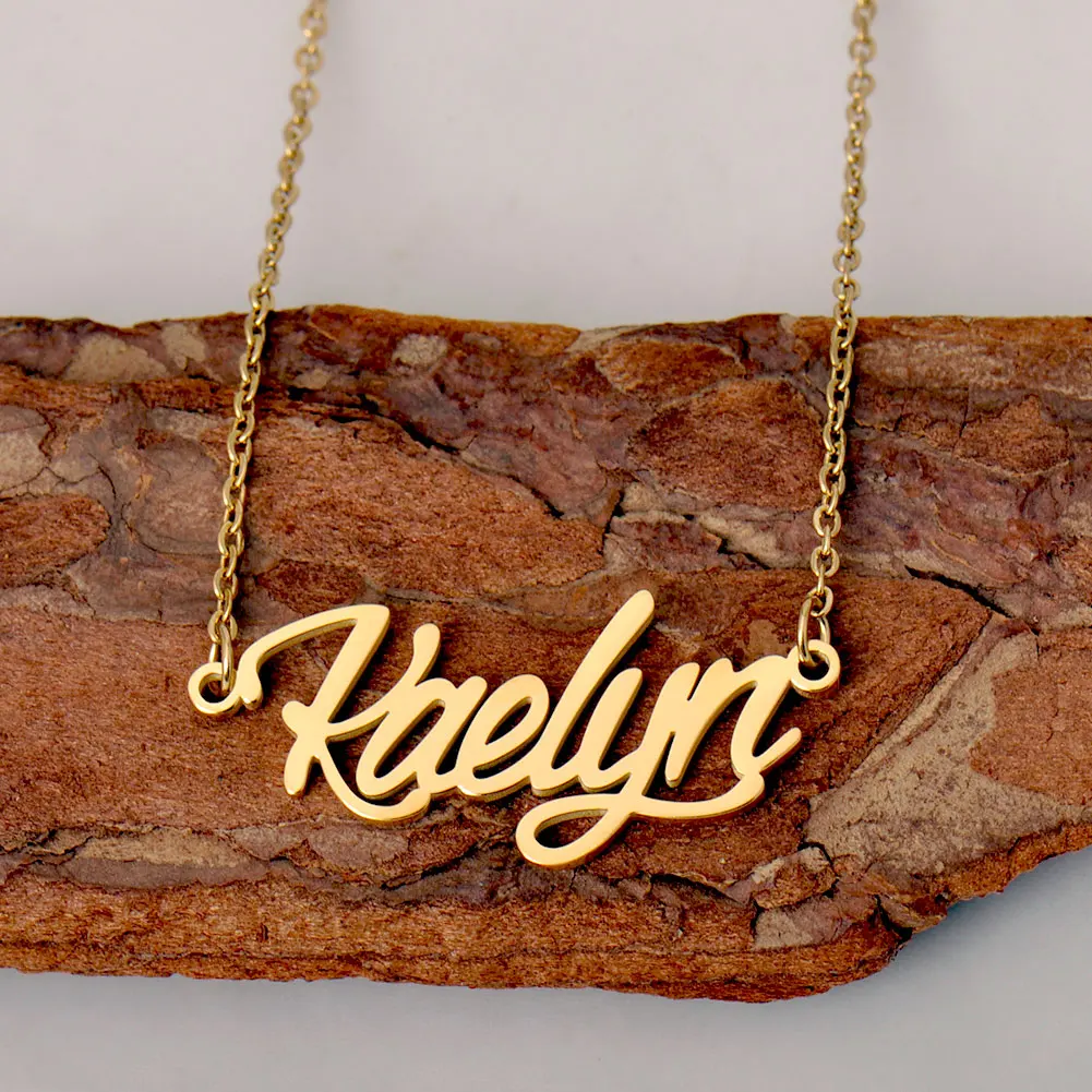 AOLOSHOW Kaelyn Name Necklace for Women Gold-Color Stainless Steel Pendant Collar Letter Choker Personalized Jewelry Accessory
AOLOSHOW Kaelyn Name Necklace for Women Gold-Color Stainless Steel Pendant Collar Letter Choker Personalized Jewelry Accessory