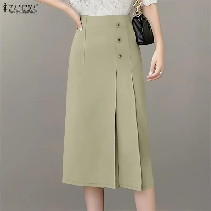 ZANZEA Elegant Women High Waist Work OL Skirts Summer Solid Midi Skirt Stylish Party Faldas Saia Fashion Pleated Jupes Oversize
ZANZEA Elegant Women High Waist Work OL Skirts Summer Solid Midi Skirt Stylish Party Faldas Saia Fashion Pleated Jupes Oversize