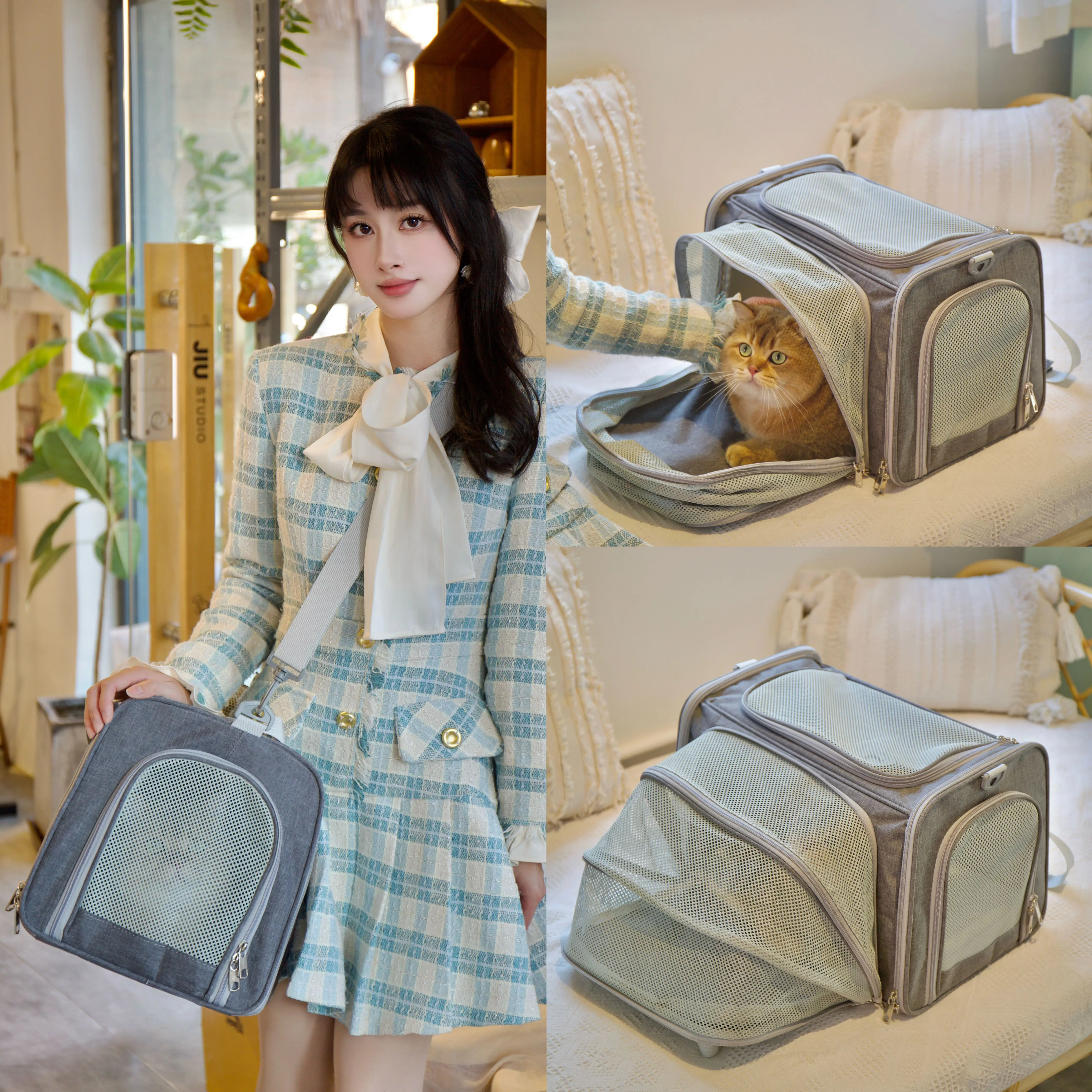 Cat bag cat when going out to carry a portable lightweight cat bag that can be expanded for pet airline cabin dog backpack
Cat bag cat when going out to carry a portable lightweight cat bag that can be expanded for pet airline cabin dog backpack