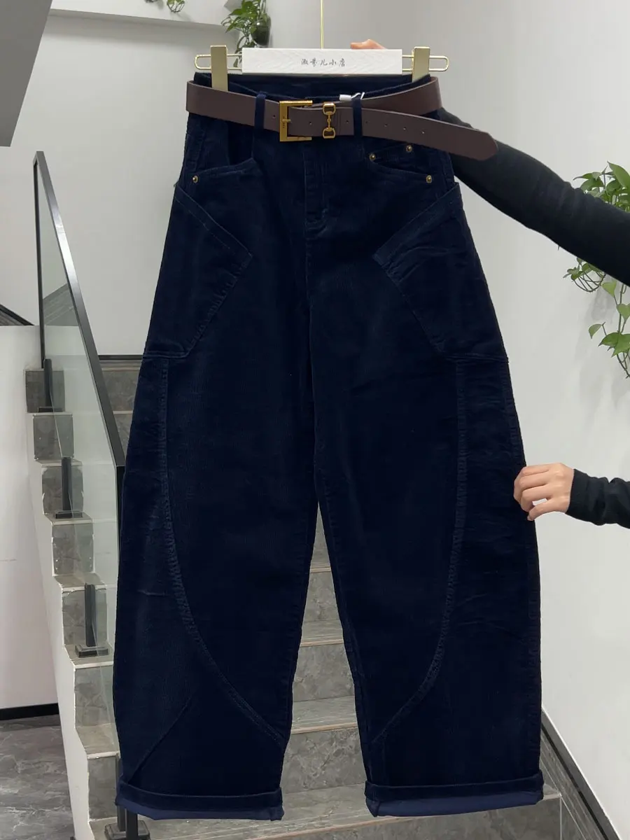 Trendy Cobalt Blue Corduroy Wide Leg Pants High Waist Long 103cm Casual Trousers for Tall Women plus Size Comfortable Fit
Trendy Cobalt Blue Corduroy Wide Leg Pants High Waist Long 103cm Casual Trousers for Tall Women plus Size Comfortable Fit