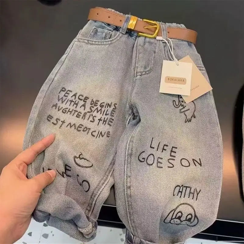 Children's Jeans Spring and Autumn Cartoon Boys and Girls Comfortable Soft Cotton Jeans Casual Pants Children's Baby Pants
Children's Jeans Spring and Autumn Cartoon Boys and Girls Comfortable Soft Cotton Jeans Casual Pants Children's Baby Pants