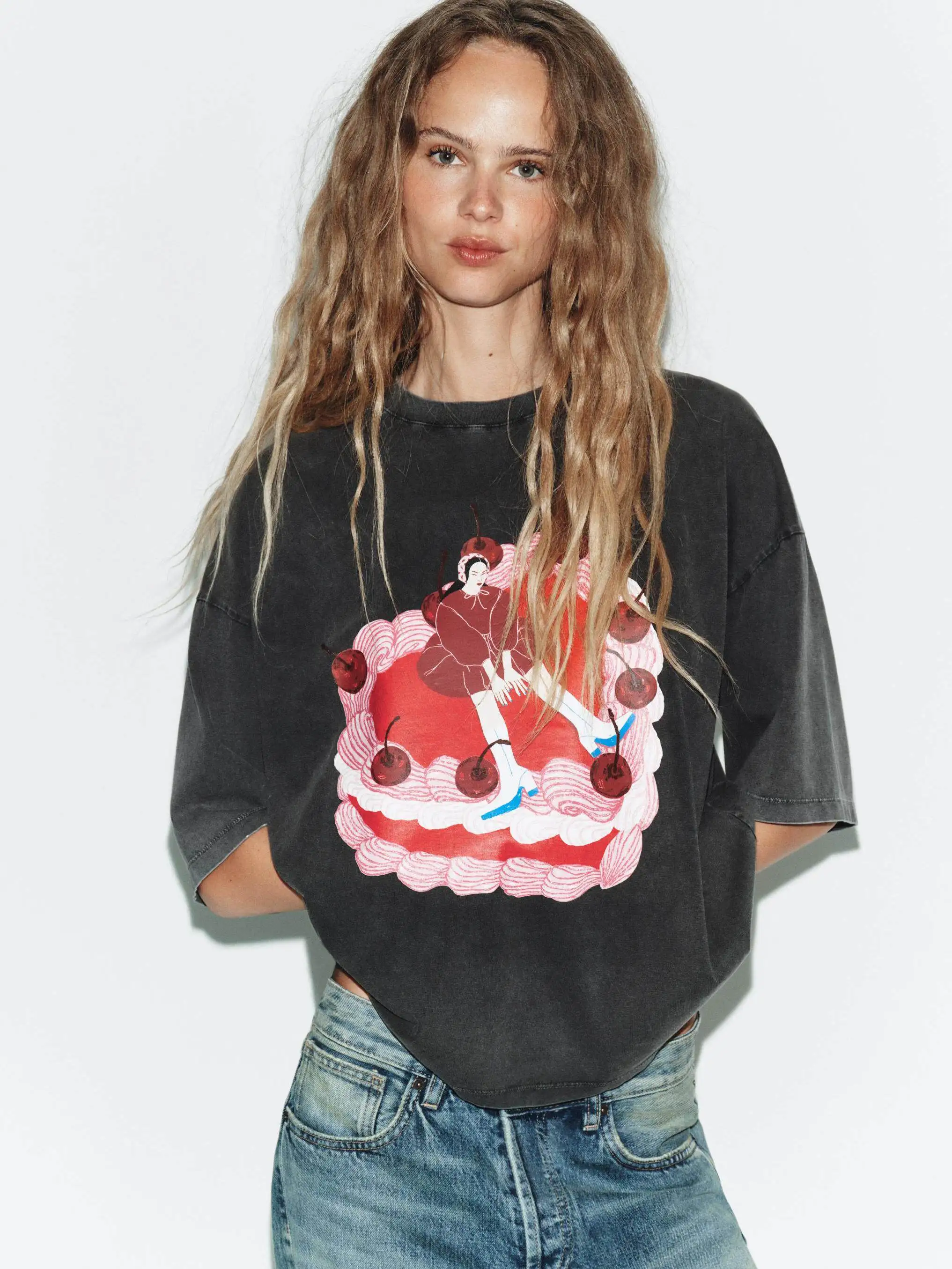 New Summer Fashion Women's round Neck Color Girl Print Wash Effect T-shirt 0085073 ZA2026 Washed Effect T-Shirt Girls P...
New Summer Fashion Women's round Neck Color Girl Print Wash Effect T-shirt 0085073 ZA2026 Washed Effect T-Shirt Girls P...