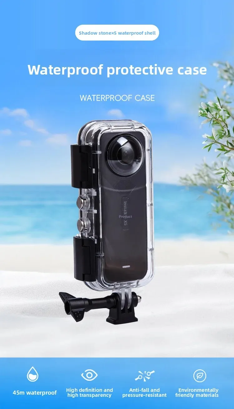 Baleela version Invisible Glass Lens Waterproof Case 60m Diving for Insta360 X5 360-Pano Full View Shadow Stone Camera Gear
Baleela version Invisible Glass Lens Waterproof Case 60m Diving for Insta360 X5 360-Pano Full View Shadow Stone Camera Gear