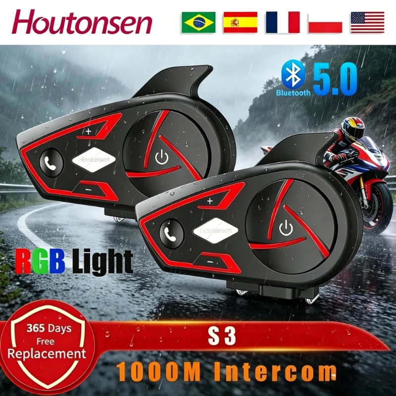 Новинка 2026: Мотоциклетная Bluetooth-гарнитура Houtonsen S3 с интеркомом, водонепроницаемая, дальность связи 1000 м, RGB-подсветка шлема с трехцветной атмосферной подсветкой
Новинка 2026: Мотоциклетная Bluetooth-гарнитура Houtonsen S3 с интеркомом, водонепроницаемая, дальность связи 1000 м, RGB-подсветка шлема с трехцветной атмосферной подсветкой