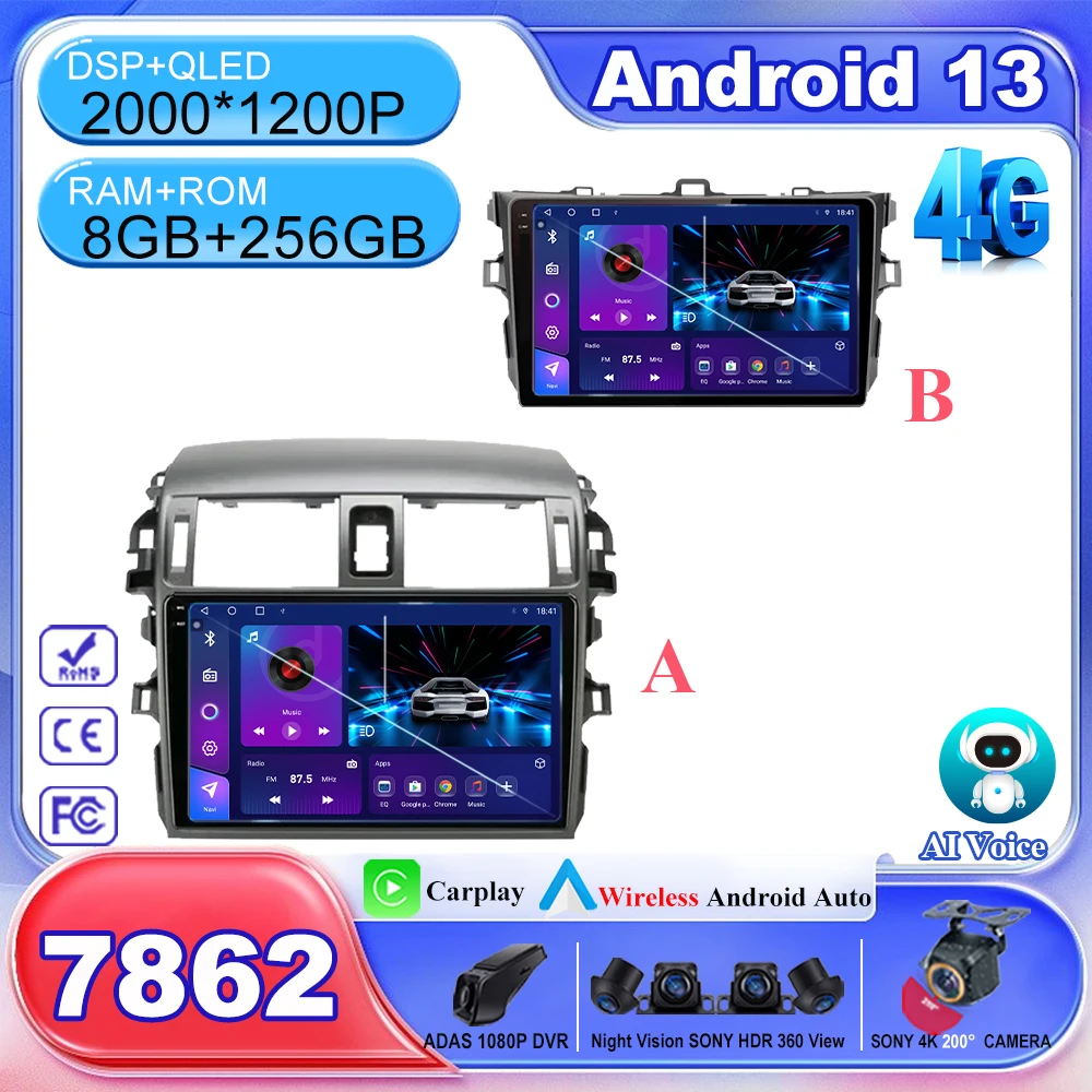 Car Stereo For Toyota Corolla E140 E150 2006 -2013 Android 13 Auto Radio Multimedia Player QLED Screen GPS Navigation 5G Wifi BT
Car Stereo For Toyota Corolla E140 E150 2006 -2013 Android 13 Auto Radio Multimedia Player QLED Screen GPS Navigation 5G Wifi BT