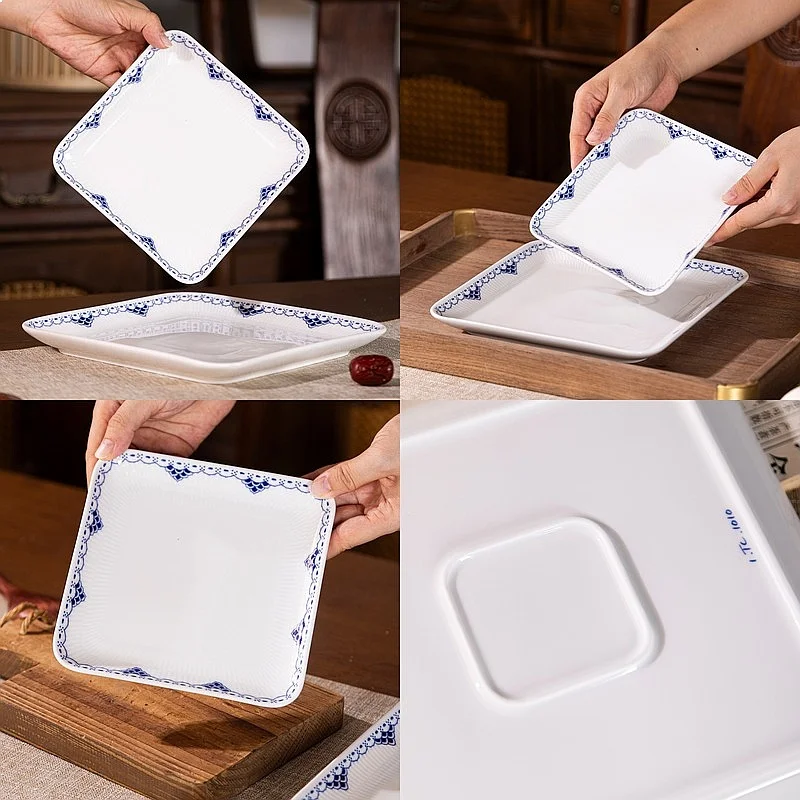 Jingdezhen Ceramic Princess Blue Square Plate Snack Dessert Breakfast Dish Underglaze Horse Palm Decor Vintage Gift for Kitchen
Jingdezhen Ceramic Princess Blue Square Plate Snack Dessert Breakfast Dish Underglaze Horse Palm Decor Vintage Gift for Kitchen