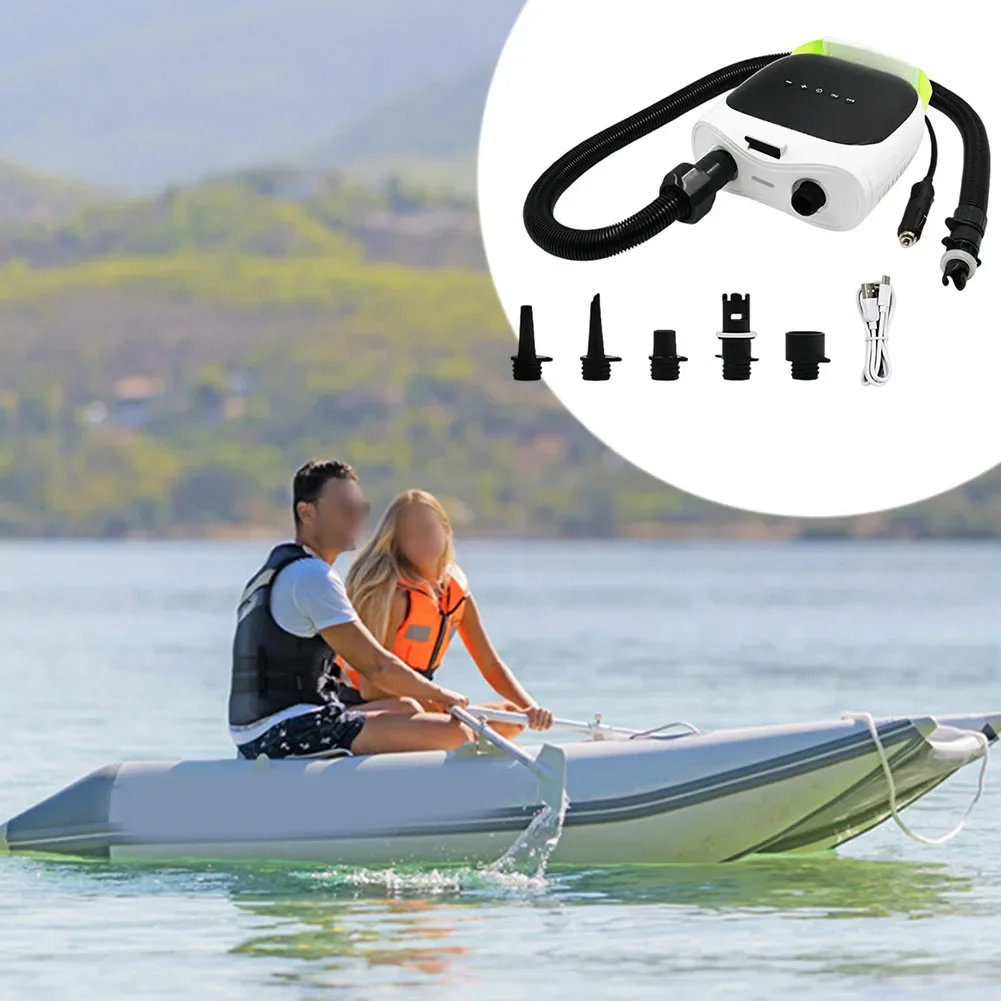 Electric Air Pump 20PSI Lithium Battery Wireless Inflation Pump With 6 Nozzles For Paddle Board Boat Mattres Accessories
Electric Air Pump 20PSI Lithium Battery Wireless Inflation Pump With 6 Nozzles For Paddle Board Boat Mattres Accessories