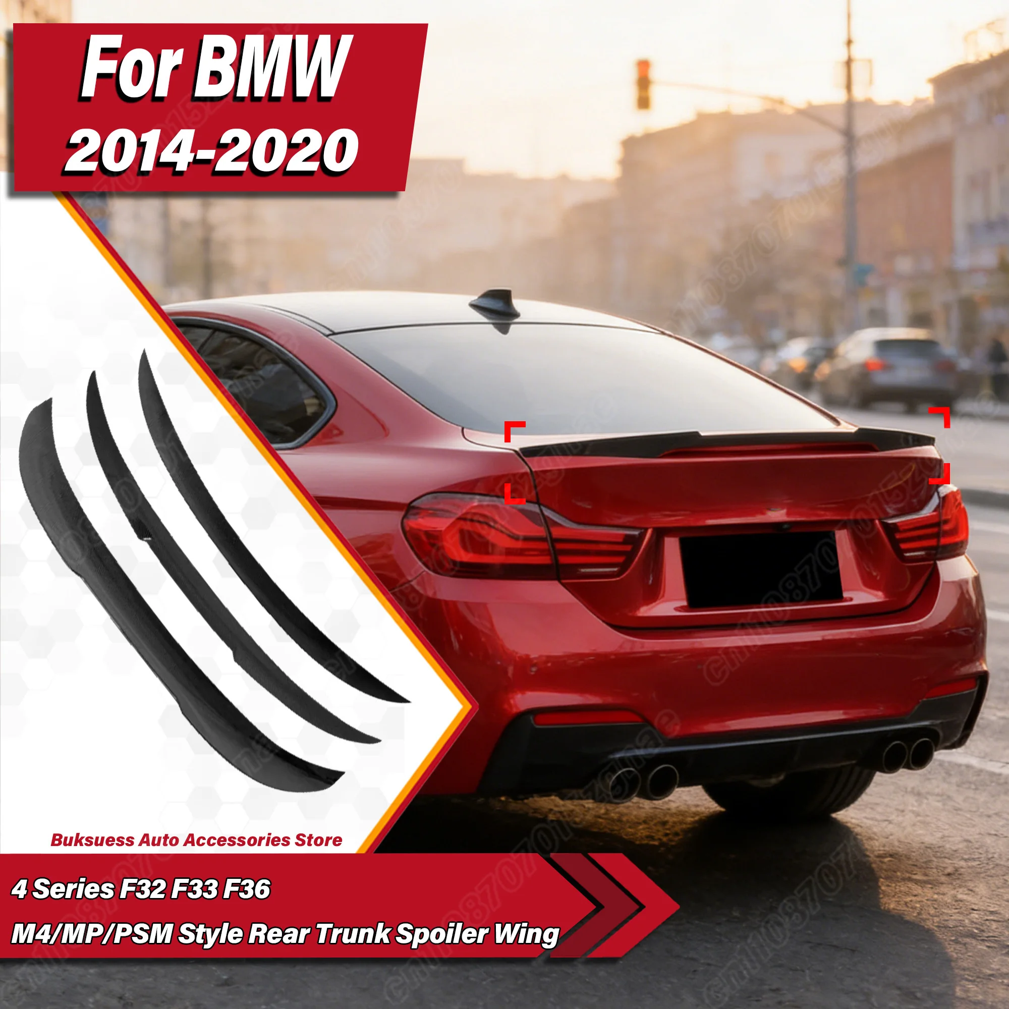 For BMW 4 Series F32 F33 F36 2014 2015 2016 2017 2018 2019 2020 Automobile M4/MP/PSM Style Rear Trunk Spoiler Wing Body Kit
For BMW 4 Series F32 F33 F36 2014 2015 2016 2017 2018 2019 2020 Automobile M4/MP/PSM Style Rear Trunk Spoiler Wing Body Kit