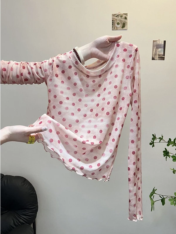 Summer Loose Design Sensation Women's Long Sleeve Sun Protection Cover up Polka Dot Mesh Shirt Korean Style Straight Cut
Summer Loose Design Sensation Women's Long Sleeve Sun Protection Cover up Polka Dot Mesh Shirt Korean Style Straight Cut