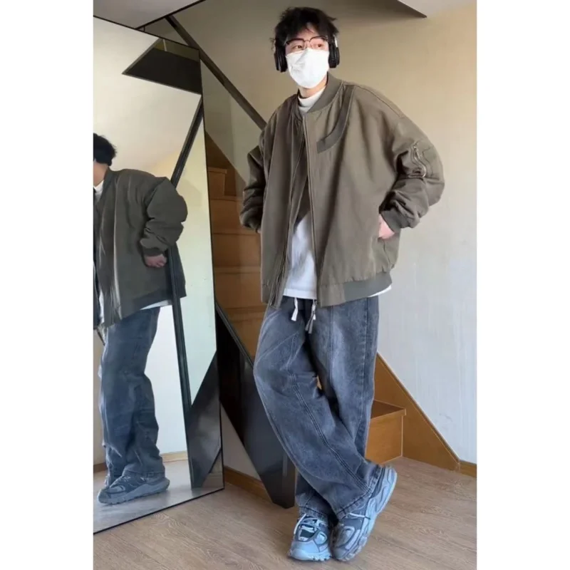 Harajuku Fashion Zipper Baseball Bomber Jacket for Men with Pockets Casual All-match Streetwear Jackets Coats Male Clothing Q649
Harajuku Fashion Zipper Baseball Bomber Jacket for Men with Pockets Casual All-match Streetwear Jackets Coats Male Clothing Q649