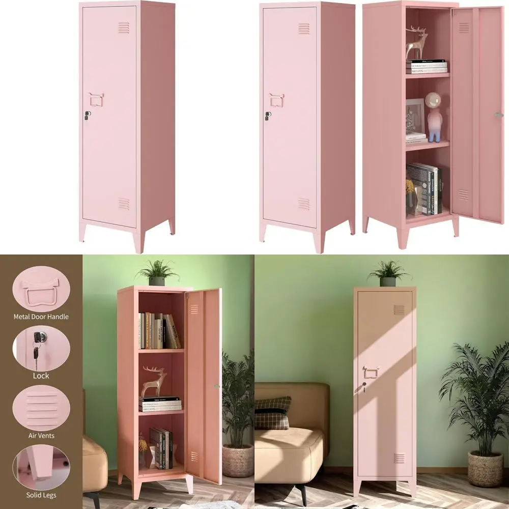 Industrial Grade 3-Shelf Lockable Metal Storage Cabinet for Home, Office, School, and Garage Use
Industrial Grade 3-Shelf Lockable Metal Storage Cabinet for Home, Office, School, and Garage Use