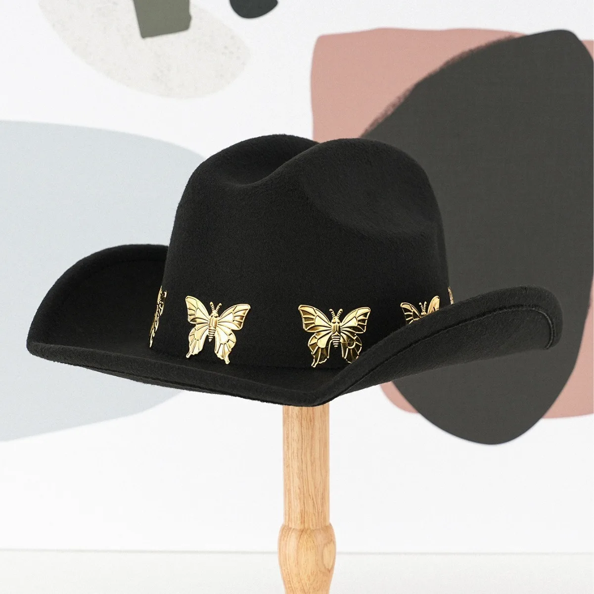 HongLuan Black Felt Fascinators Hats Butterfly Chain Woman, Felt Fedora Belt Cowboy Hat Woman, Flat Wide Brim Party Caps for Man
HongLuan Black Felt Fascinators Hats Butterfly Chain Woman, Felt Fedora Belt Cowboy Hat Woman, Flat Wide Brim Party Caps for Man