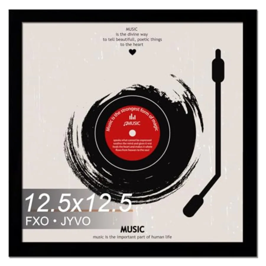 Vinyl Record Frame for the Wall Display Album Cover, 12.5 x 12.5 Frame for any 12 Inch LP Record with Cover - 1 Pack
Vinyl Record Frame for the Wall Display Album Cover, 12.5 x 12.5 Frame for any 12 Inch LP Record with Cover - 1 Pack