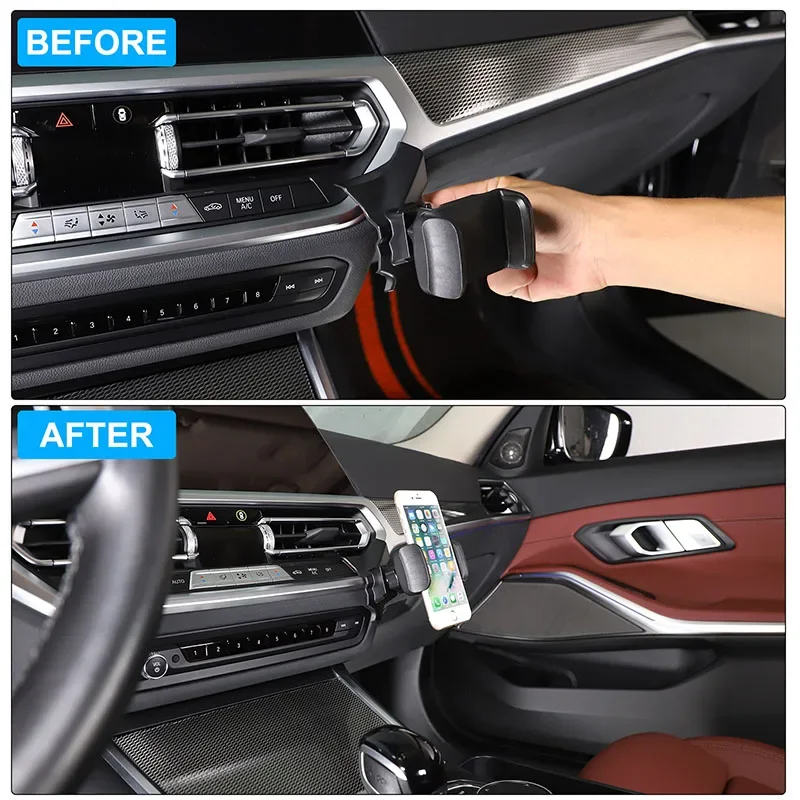 For BMW 3 Series G20 2020-2022 ABS black car center control air outlet right side mobile phone holder car interior accessories
For BMW 3 Series G20 2020-2022 ABS black car center control air outlet right side mobile phone holder car interior accessories