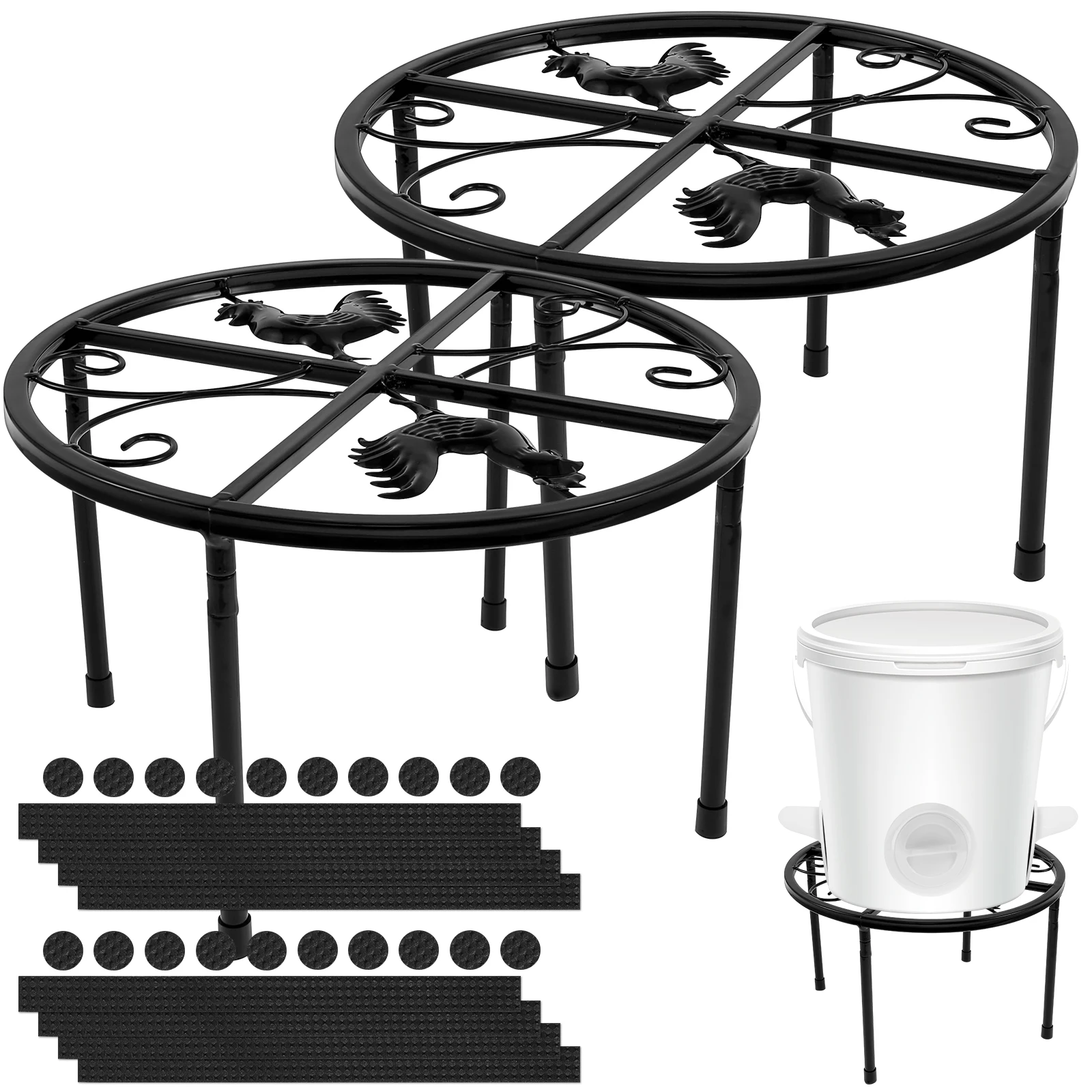 2Pcs Metal Stand for Chicken Feeder Waterer Non Slip Chicken Water Feeder Stand with 4 Legs Round Supports Rack Heavy Duty Iron
2Pcs Metal Stand for Chicken Feeder Waterer Non Slip Chicken Water Feeder Stand with 4 Legs Round Supports Rack Heavy Duty Iron