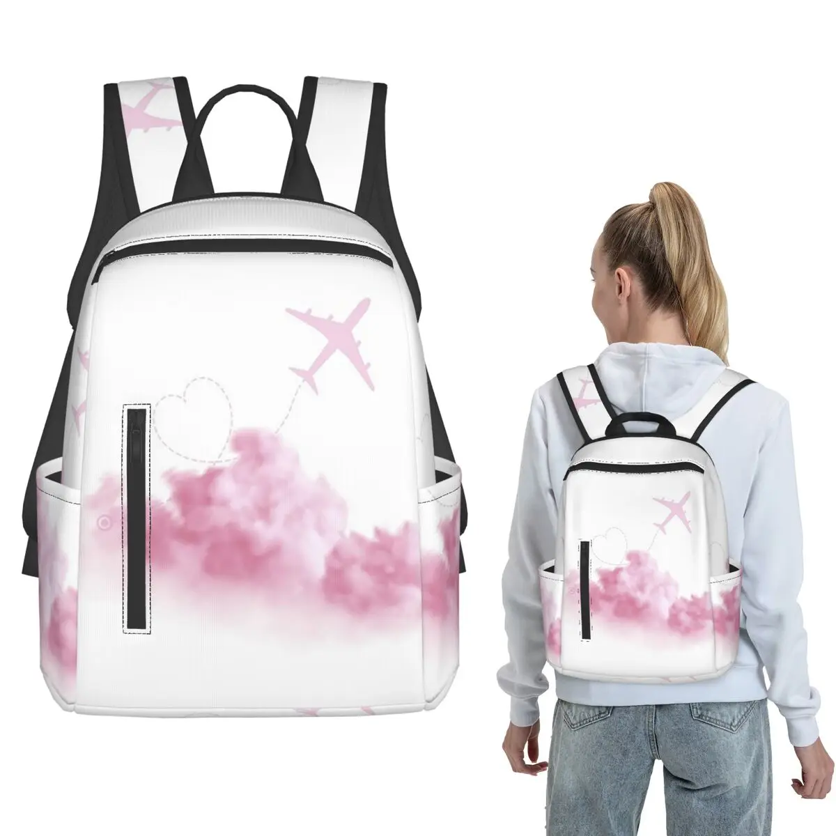 A Pink Airplane Above The Clouds Backpack Large Capacity Kids BookBag School Bag Shoulder Bags for Men Women
A Pink Airplane Above The Clouds Backpack Large Capacity Kids BookBag School Bag Shoulder Bags for Men Women