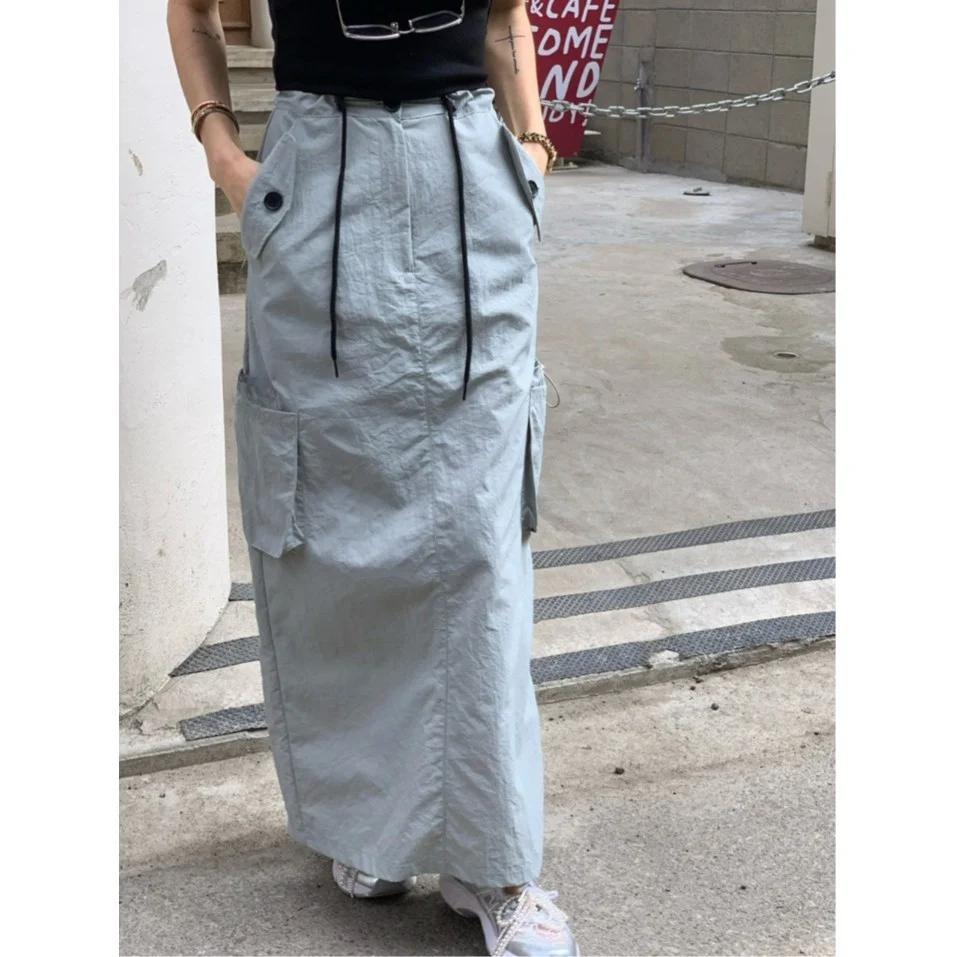 Elastic Waist Multi-Pocket Design Split Half Skirt Korean Style Spring Autumn Winter Women's Fashion Casual Skirt
Elastic Waist Multi-Pocket Design Split Half Skirt Korean Style Spring Autumn Winter Women's Fashion Casual Skirt
