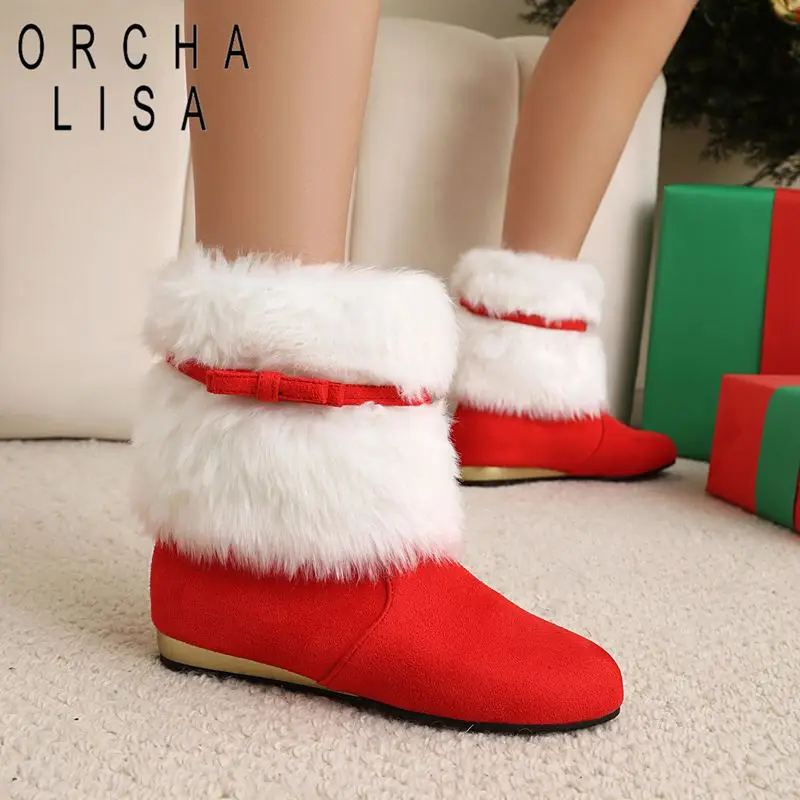 ORCHA LISA Fashion Women Mid Calf Boots Flock Suede 5.5cm Thick Heels Zipper Christmas Party Snow Botas Oversize 42 43 44 Winter
ORCHA LISA Fashion Women Mid Calf Boots Flock Suede 5.5cm Thick Heels Zipper Christmas Party Snow Botas Oversize 42 43 44 Winter