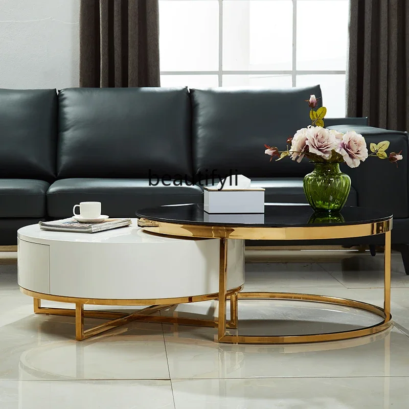 K185 Mild Luxury Marble Simple Modern round Tea Table Living Room Home Creative Nordic Small Apartment
K185 Mild Luxury Marble Simple Modern round Tea Table Living Room Home Creative Nordic Small Apartment