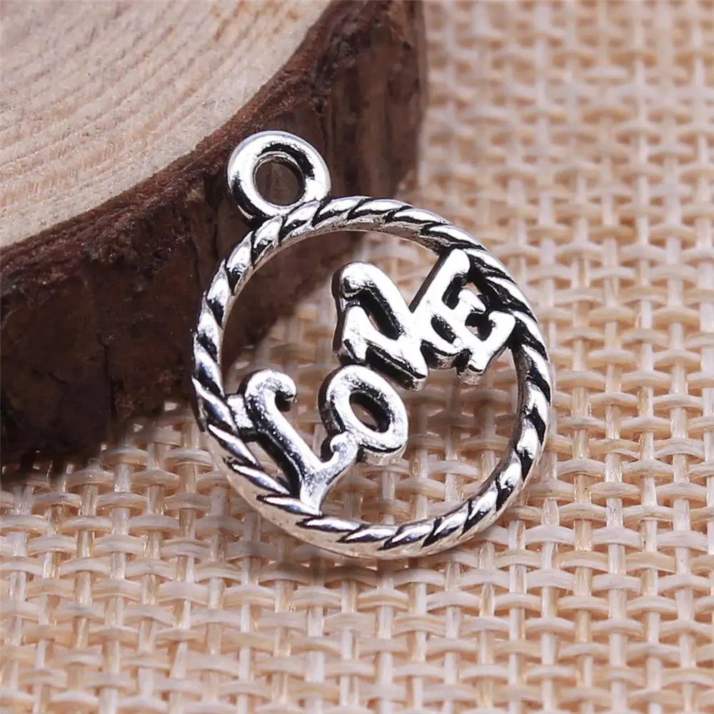 Wholesale 150pcs/bag 16x16mm Antique Silver Color Love Charms For Jewelry Making DIY Jewelry Findings
Wholesale 150pcs/bag 16x16mm Antique Silver Color Love Charms For Jewelry Making DIY Jewelry Findings