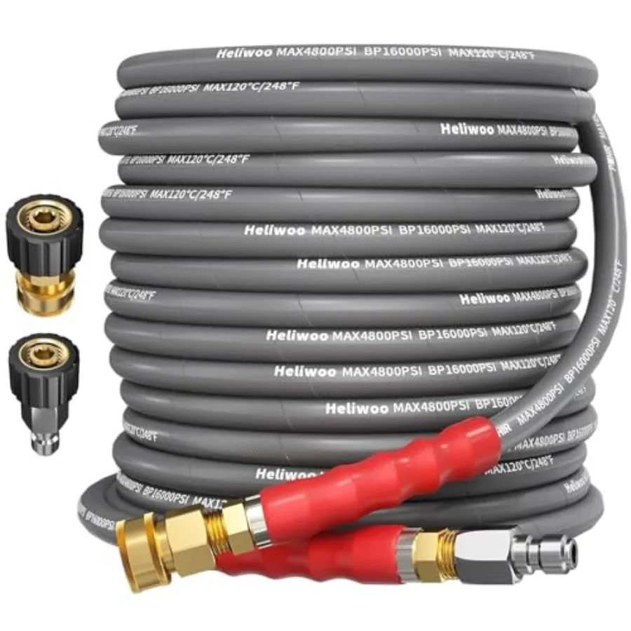 3/8'' Pressure Washer Hose 50 Feet Hot and Cold Water Power Washer Hose Max 248°F Commercial Industrial Grade Steel Wire Braide
3/8'' Pressure Washer Hose 50 Feet Hot and Cold Water Power Washer Hose Max 248°F Commercial Industrial Grade Steel Wire Braide