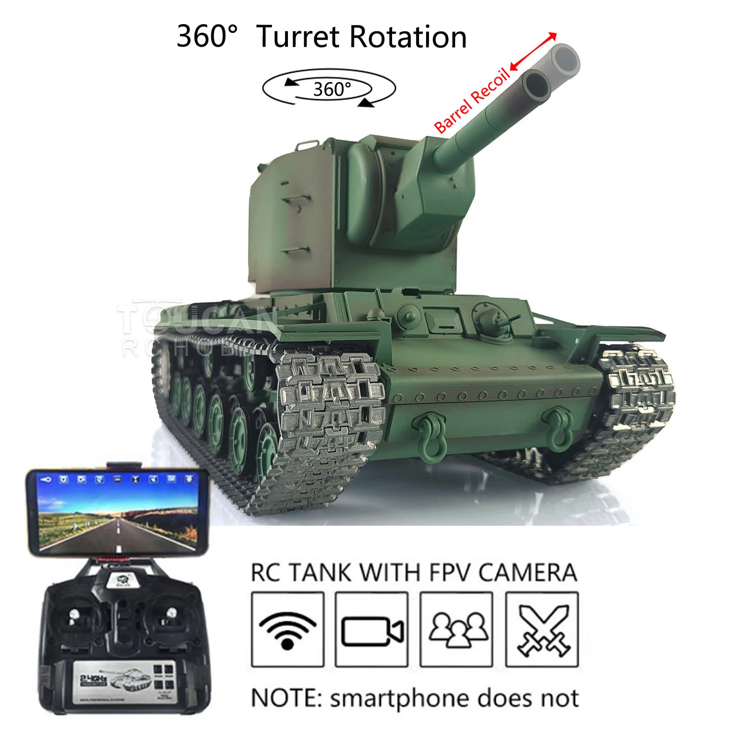 Heng Long 1/16 7.0 Customized Soviet KV-2 Gigant FPV RTR RC Tank 3949 Metal Tracks Gifts Toys For Boys TH19754-SMT2
Heng Long 1/16 7.0 Customized Soviet KV-2 Gigant FPV RTR RC Tank 3949 Metal Tracks Gifts Toys For Boys TH19754-SMT2