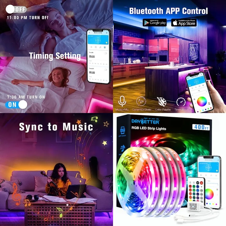 LED Strip Lights 400Feet 4 Rolls of,Color Changing Lights Strip for Bedroom, Desk, Indoor, Room Bedroom, Girl Boy Brithday Gift
LED Strip Lights 400Feet 4 Rolls of,Color Changing Lights Strip for Bedroom, Desk, Indoor, Room Bedroom, Girl Boy Brithday Gift