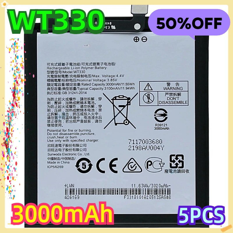 For Nokia 4.2 Battery WT330 3100mAh TA-1184 TA-1133 TA-1149 TA-1150 5pcs
For Nokia 4.2 Battery WT330 3100mAh TA-1184 TA-1133 TA-1149 TA-1150 5pcs