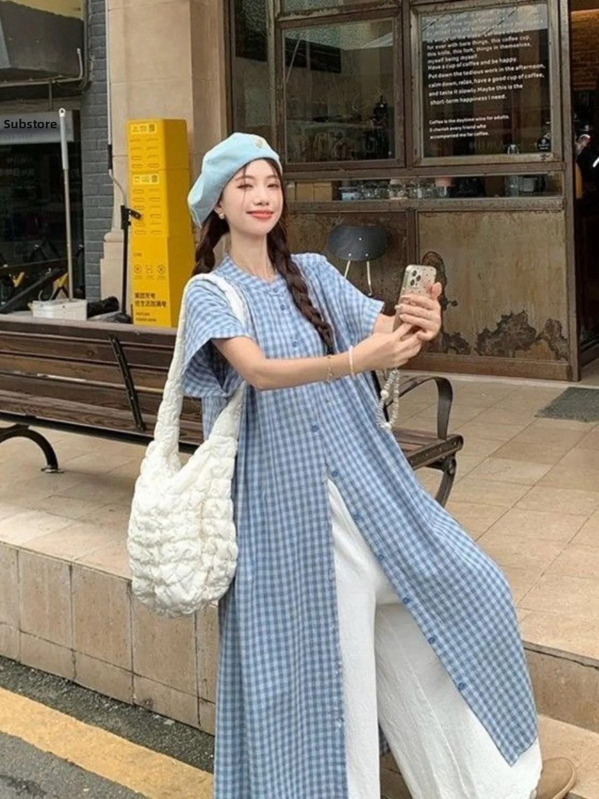 Новый летний клетчатый длинный женский повседневный свободный комплект из полиэстера и смеси хлопка с воротником-стойкой на пуговицах
Новый летний клетчатый длинный женский повседневный свободный комплект из полиэстера и смеси хлопка с воротником-стойкой на пуговицах