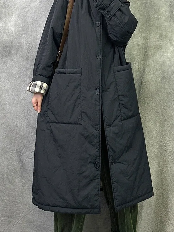 Thiened Cotton Jaet Women's Winter Casual Pure Color Loose Large Size Collar Long Warm Windbreaker Outerwear
Thiened Cotton Jaet Women's Winter Casual Pure Color Loose Large Size Collar Long Warm Windbreaker Outerwear