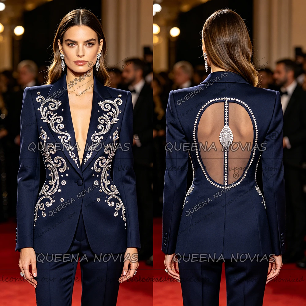 Exquisite Women Suits Party Tuxedo Attire Peaked Lapel Lady Prom Blazer Customized Illusion Beaded Stone Bride's Mother Tuxedos
Exquisite Women Suits Party Tuxedo Attire Peaked Lapel Lady Prom Blazer Customized Illusion Beaded Stone Bride's Mother Tuxedos