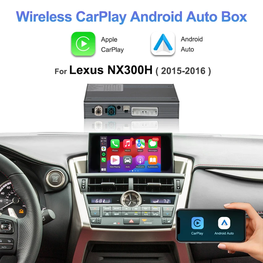 Wireless CarPlay Android Auto Interface for Lexus NX300H 2015-2016,Plug-and-Play with Mirror Link GPS Navigation OEM Controls
Wireless CarPlay Android Auto Interface for Lexus NX300H 2015-2016,Plug-and-Play with Mirror Link GPS Navigation OEM Controls