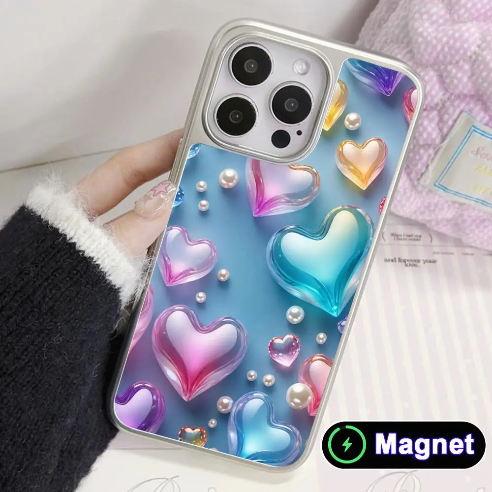 Shining Heart Phone Case for iPhone 17 16 15 14 13 12 11 Air Pro Max Plus Electroplated Silver Magnet Cover
Shining Heart Phone Case for iPhone 17 16 15 14 13 12 11 Air Pro Max Plus Electroplated Silver Magnet Cover