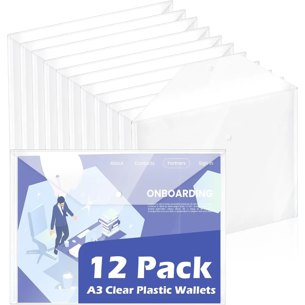 12 Pack A3 Clear Plastic Wallet A3 Snap Button Wallets Folder Plastic Wallets Folder File Organizer for Office, School, Home
12 Pack A3 Clear Plastic Wallet A3 Snap Button Wallets Folder Plastic Wallets Folder File Organizer for Office, School, Home