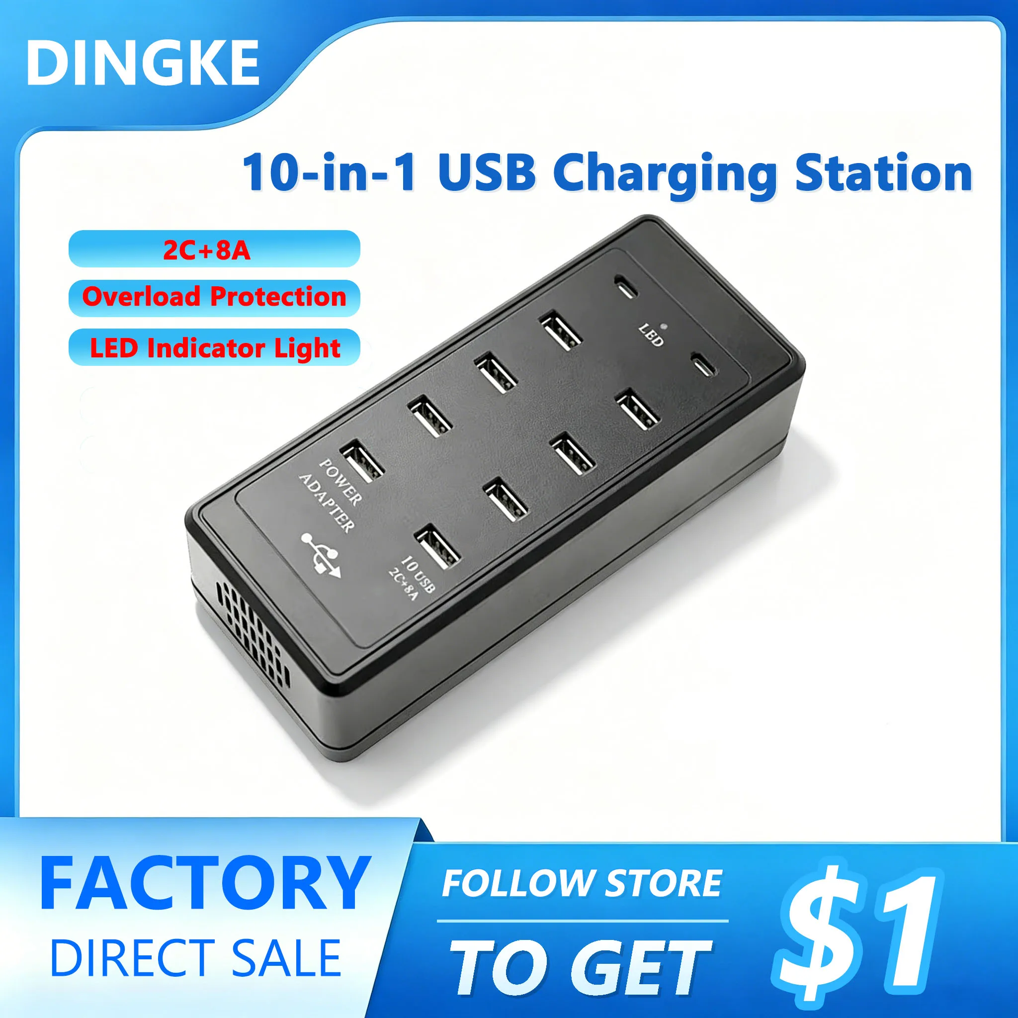 50W Charger PD Fast Charging USB Type C Charger 10 port usb charger Power Station For iPhone Xiaomi
50W Charger PD Fast Charging USB Type C Charger 10 port usb charger Power Station For iPhone Xiaomi