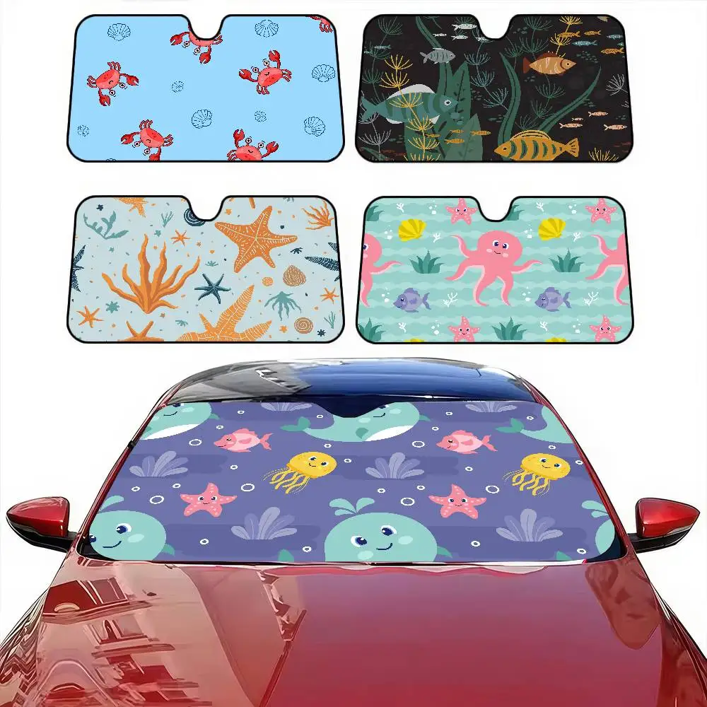Marine Animal Print Car Windshield Sunshade - Foldable Front Cover, Anti-UV, Car Accessory, Heat Blocking
Marine Animal Print Car Windshield Sunshade - Foldable Front Cover, Anti-UV, Car Accessory, Heat Blocking